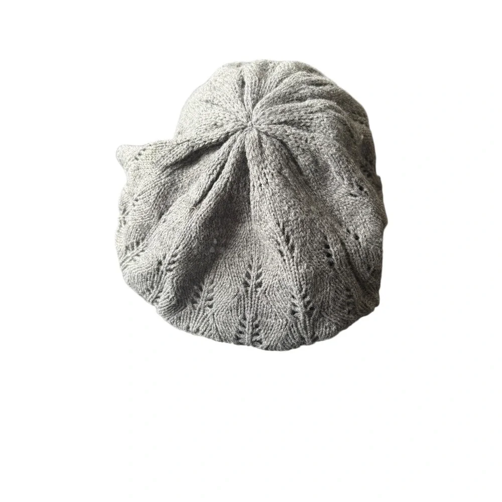 ALDO Gray Knit Slouchy Beanie Beret Women's Acrylic Winter Hat Soft Cozy‎